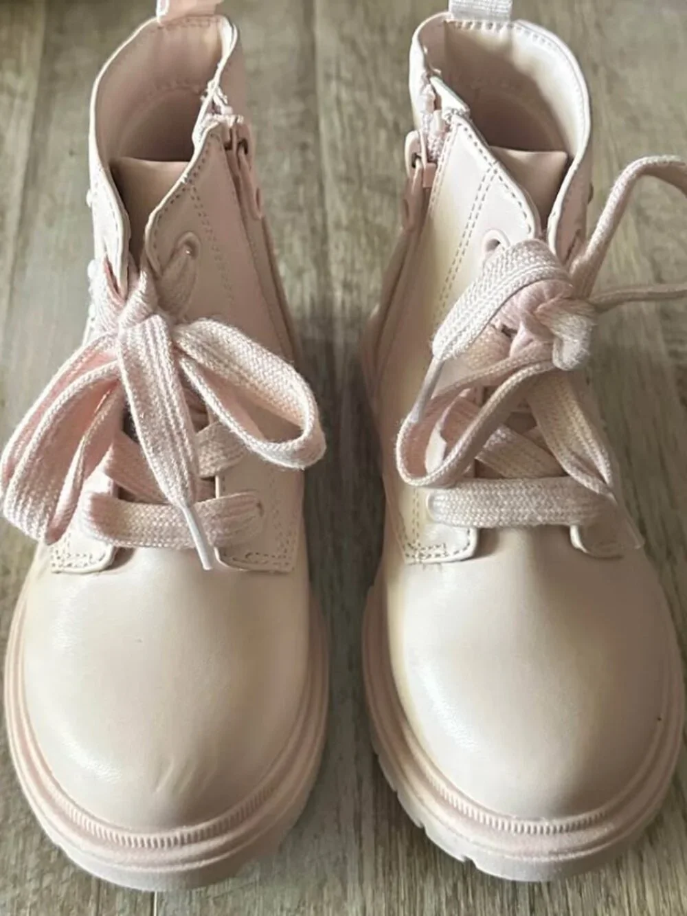 Toddler Girls' Pink Combat Boots Size 10